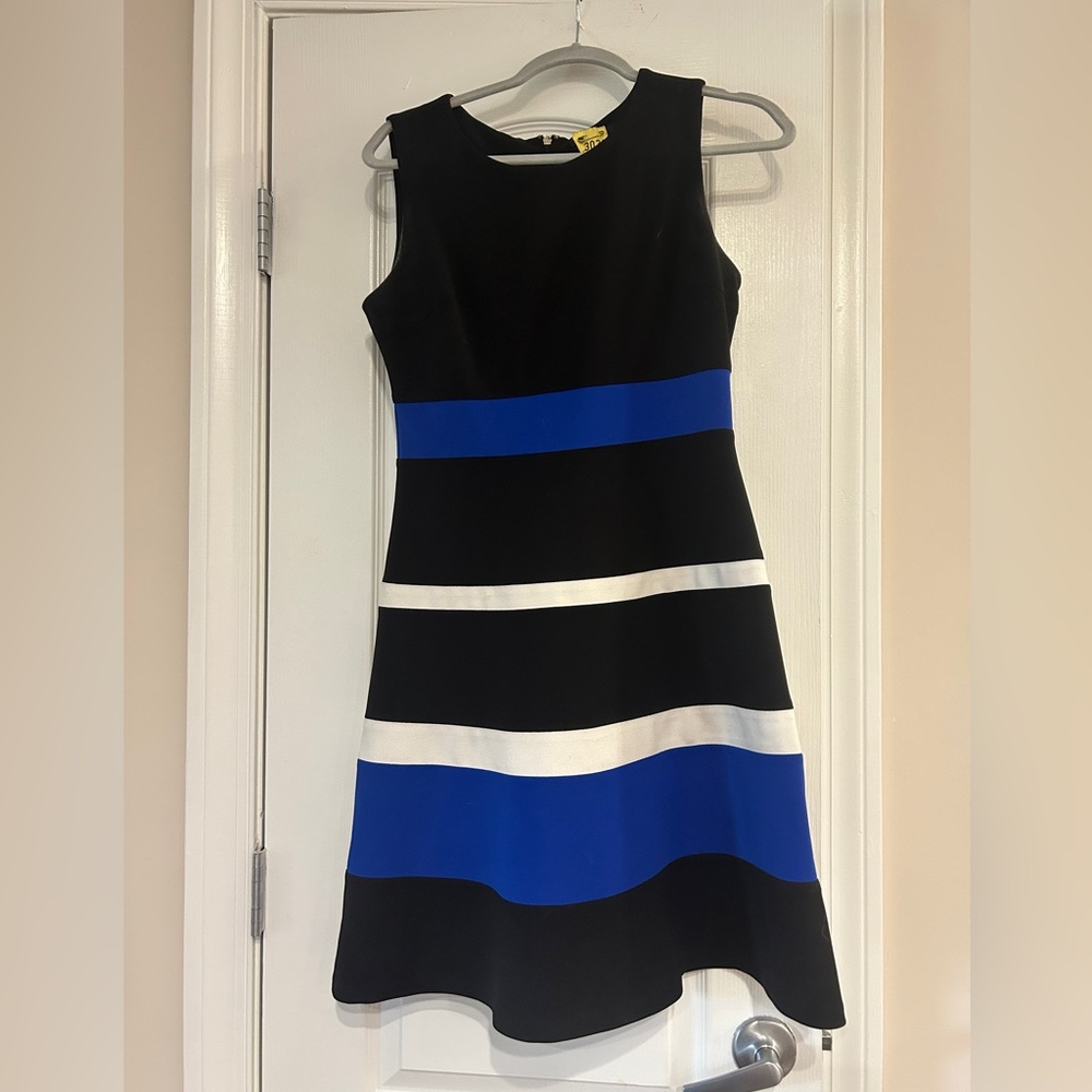 Tommy Hilfiger Black and White Sheath Midi Dress
